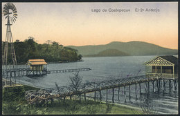 1464 EL SALVADOR: Coatepeque Lake, Piers, Windmill, Ed.Galdames, VF Quality! - El Salvador