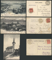 1493 SWITZERLAND: 3 PCs With Views Of Zürich, Lausanne And Vuiteboeuf, Used In 1905/6, NIC - Lausanne