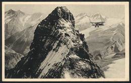 1512 SWITZERLAND: Postcard With Of A Biplane Flying Near Matterhorn, II International Avia - Matt