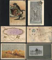 1552 WORLDWIDE: 30 Old Postcards: Romantic, New Year, Animals, Landscapes, Etc., Very Fine - Unclassified