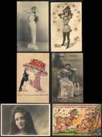 1559 WORLDWIDE: 52 Old Postcards, Most Romantic, Comic, With Women, Etc., Very Decorative - Non Classés