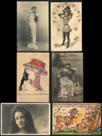 1559 WORLDWIDE: 52 Old Postcards, Most Romantic, Comic, With Women, Etc., Very Decorative - Zonder Classificatie