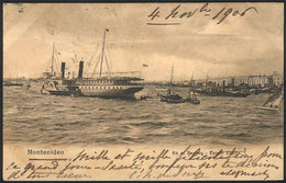 1586 URUGUAY: Steamship "VENUS" At The Port Of Montevideo, Used In 1906, VF Quality! - Uruguay