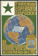 1588 URUGUAY: First Intl. Exposition Of ESPERANTO, Montevideo 1954, Ed.Berchesi, VF Qualit - Uruguay