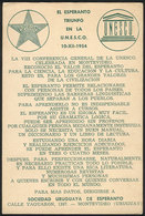 1589 URUGUAY: ESPERANTO Won At UNESCO, Montevideo 1954, VF Quality! - Uruguay