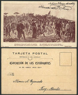 1597 URUGUAY: Patriotic PC Of 1907, Illustrated With Painting Of The Oath Of The 33 Orient - Uruguay