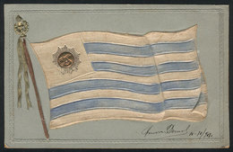 1604 URUGUAY: Flag Of Uruguay, Embossed, Ed. Fumagalli, Used Circa 1900, VF Qualit - Uruguay