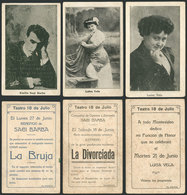 1643 URUGUAY: ZARZUELA Singers Luisa VELA And Emilio SAGI BARBA: 3 Old Advertising Cards F - Uruguay