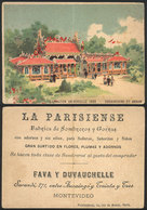 1644 URUGUAY: Very Interesting Old Advertising Card Of PARISIENSE Hats (Montevideo), On Re - Uruguay