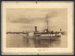 1645 URUGUAY: Steamer "Helios", 1896, Very Nice Photograph Glued To Card - Uruguay