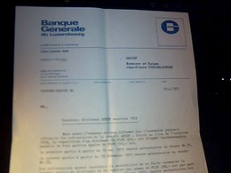 Facture Lettre A Entete  Banque Generale Du Luxembourg  Annee  1975  A---uxembourg - Lussemburgo