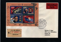 Uruguay 1975 Space / Raumfahrt Interesting Apollo Block FDC - Sud America