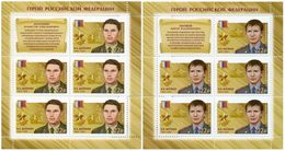 Russia 2017 Sheet Heroes Pt III Russian Federation Military Famous People Award Medal History Stamps MNH Mi 2481-2482 - Hojas Completas