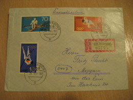 Olympic Games Olympics NEUGERSDORF 1968 Stamp On Registered Cover Canoe Rowing Aviron DDR GERMANY - Kanu