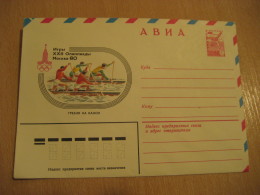 Olympic Games Olympics MOSCOW 1980 Postal Stationery Cover Canoe Rowing Aviron RUSSIA USSR CCCP - Kanu