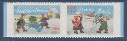 = Bonne Année Et Meilleurs Vœux 2001 Offset Autocollants De Carnet N°31 Et 32 En Paire Neuve - Adhesive Stamps