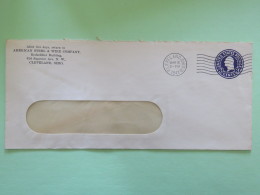 USA 1941 Stationery Cover Washington 3 C - From Cleveland - Steel And Wire - 1941-60