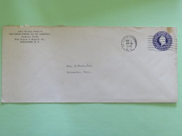 USA 1942 Stationery Cover Washington 3 C - From Syracuse To Worcester - Steel - 1941-60
