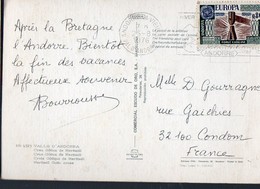 Timbre Andorre 0.80 Forge Catalane Oblitéré Sur CPSM  1976 (PPP8400) - Briefe U. Dokumente