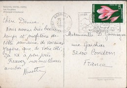 Timbre Andorre 1.20 COLCHIQUE   Oblitéré Sur CPSM  1980  (PPP8405) - Lettres & Documents