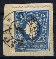 Osterreich: Mi 15 II  Obl./Gestempelt/used  On Fragment With Rare Cansel - Oblitérés