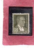 TURCHIA TURKÍA TURKEY 1931 1942 Mustafa Kemal Pasha (Kemal Ataturk) 10k USATO USED OBLITERE' - Used Stamps