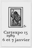 CPM Cartexpo 13 Par MOC 1989 Non Circulé Salon De Cartes Postales Chat Cat - Bourses & Salons De Collections