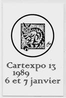 CPM Cartexpo 13 Par MOC 1989 Non Circulé Salon De Cartes Postales Chat Cat - Bourses & Salons De Collections