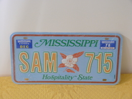 Plaque D'immatriculation "MISSISSIPPI" - Tin Signs (vanaf 1961)