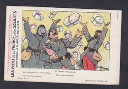Illustrateur Guillaume La Bonne Mitraille Shrapnells Jour De L' An Voeux France Aux Soldats Guerre 14-18 Poilus Cadeaux - Guillaume