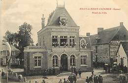 - Somme -ref-C101- Ailly Le Haut Clocher - Hotel De Ville Pavoisé - Drapeaux - Lampions - Fete - Fetes - 14 Juillet ? - Ailly Le Haut Clocher