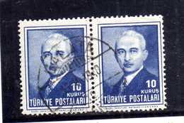 TURCHIA TURKÍA TURKEY 1945 PRESIDENT INONU PRESIDENTE 10k USATO USED OBLITERE' - Used Stamps