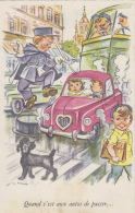 Métiers - Police Gendarmerie - Agent Circulation - Enfant - Automobile - Chien Caniche - Politie-Rijkswacht