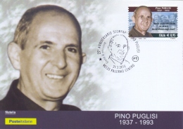 Italia 2018 Maximum Card FDC Vittime Della Mafia 25° Anniversario Dell'omicidio Di Don Pino Puglisi - Police - Gendarmerie