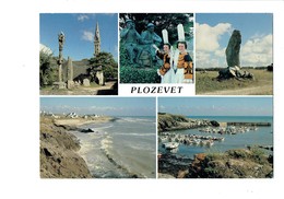 Cpm - 29 - Plozevet - Multivues - église Sonneurs Costume Port Menhir Du Droit De L'Homme - Plozevet