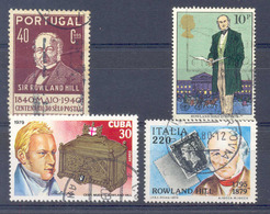 Lot Timbres " Sir Rowland Hill " Obliterés - Rowland Hill