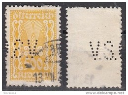 Austria 1922 Sc. 277  Simbolo Dell ' Agricoltura - Perforè Perfin Perforato " V.S. " Osterreich - Perforadas