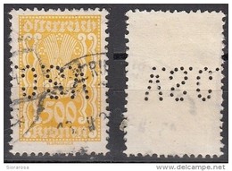 277 Austria 1922 Sc. 277  Simbolo Dell ' Agricoltura - Perforè Perfin Perforato " A.S.C. " Osterreich - Perfins