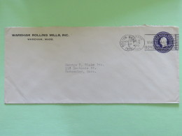 USA 1943 Stationery Cover Washington 3 C From Boston To Worcester - Mills - War Saving Bonds Slogan - 1941-60