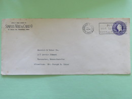 USA 1943 Stationery Cover Washington 3 C From Cambridge To Worcester - Wire And Cable - War Saving Bonds Slogan - 1941-60