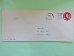 USA 1944 Stationery Cover Washington 2 C From Worcester To Worcester - 1941-60