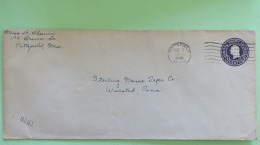 USA 1945 Stationery Cover Washington 3 C From Pittsfield To Worcester - 1941-60