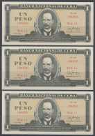 1986-BK-135 CUBA 1986 1$ UNC 3 CONSECUTIVE. JOSE MARTI. - Cuba