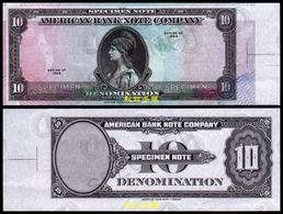 American Bank Note Co. 10 Denom., (1980s) Ad Note Eagle Watermark, Specimen, Tyvek, AUNC - Fiktive & Specimen