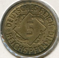 Allemagne Germany 5 Reichspfennig 1936 E J 316 KM 39 - 5 Reichspfennig