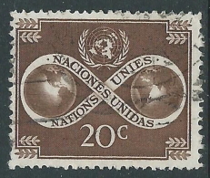 1951 NAZIONI UNITE NEW YORK USATO SOGGETTI DIVERSI 20 CENT - Z12-7 - Used Stamps