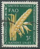 1954 NAZIONI UNITE NEW YORK USATO FAO 3 CENT - Z15-5-2 - Used Stamps