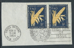 1954 NAZIONI UNITE NEW YORK USATO FAO 8 CENT - Z19-9 - Usati