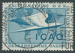 1955 NAZIONI UNITE NEW YORK USATO ICAO 3 CENT - Z12-8 - Oblitérés