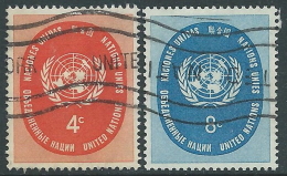 1958 NAZIONI UNITE NEW YORK USATO EMBLEMA - Z12-8 - Usados